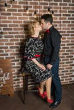 Man and woman. Love story. Loving couple in the room royalty free stock photo Man and woman. Love story. Loving couple in the room royalty free stock photo