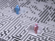 Man and woman symbols in the labyrinth maze Royalty Free Stock Photo Man and woman symbols in the labyrinth maze Royalty Free Stock Photo