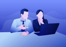 Man and woman talk about business stock illustration Man and woman talk about business stock illustration
