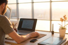 Man working with notebook in office , business workplace. royalty free stock photo Man working with notebook in office , business workplace. royalty free stock photo