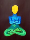 Man meditating on a black background Stock Photo Man meditating on a black background Stock Photo