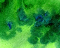 Mancha pintado à mão do fundo da aquarela verde abstrata com elementos azuis ilustração do vetor Mancha pintado à mão do fundo da aquarela verde abstrata com elementos azuis ilustração do vetor