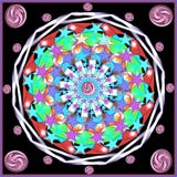 Mandala com estrelas cinco-aguçado ilustração do vetor Mandala com estrelas cinco-aguçado ilustração do vetor