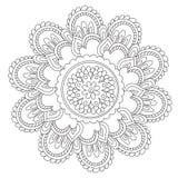 Mandala d'annata nera di coloritura illustrazione di stock Mandala d'annata nera di coloritura illustrazione di stock