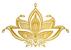 Mandala del confine del loto dell'oro illustrazione vettoriale Mandala del confine del loto dell'oro illustrazione vettoriale