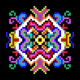 Mandala psychédélique des pixels sur un fond noir Image libre de droits Mandala psychédélique des pixels sur un fond noir Image libre de droits