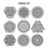 Mandala Set of ethnic ornamental patterns. Lace manala circular ornaments. Traditional Indian, Islamic, Asian, Arabic stock illustration Mandala Set of ethnic ornamental patterns. Lace manala circular ornaments. Traditional Indian, Islamic, Asian, Arabic stock illustration