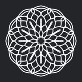 Mandala sylwetki kwiecisty deseniowy czarny i biały ornament Elementu tło i projekt royalty ilustracja Mandala sylwetki kwiecisty deseniowy czarny i biały ornament Elementu tło i projekt royalty ilustracja