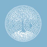 Download Mandala Tree Of Life. Symbolic Tree On Blue Tracery ...