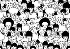 Manframsidasymbolen - räcka den utdragna sömlösa modellvektorillustrationen för tyg, torkduken, packen, väggen, garnering, möblem Arkivbild Manframsidasymbolen - räcka den utdragna sömlösa modellvektorillustrationen för tyg, torkduken, packen, väggen, garnering, möblem Arkivbild