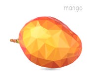 Mango, geometric polygonal fruit, triangles, vector stock illustration Mango, geometric polygonal fruit, triangles, vector stock illustration