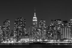 Manhattan linia horyzontu Przy nocą, Miasto Nowy Jork fotografia stock Manhattan linia horyzontu Przy nocą, Miasto Nowy Jork fotografia stock