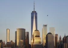 Manhattan-Skyline bei Sonnenuntergang, New York stockbilder Manhattan-Skyline bei Sonnenuntergang, New York stockbilder