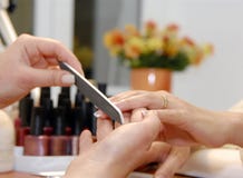 A manicure is in a beauty salon stock images A manicure is in a beauty salon stock images