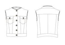 Manier technische schets van vest in vectorafbeeldingen vector illustratie Manier technische schets van vest in vectorafbeeldingen vector illustratie