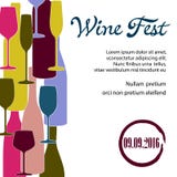 Manifesto con le bottiglie di vino e di vetri royalty illustrazione gratis Manifesto con le bottiglie di vino e di vetri royalty illustrazione gratis