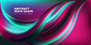 Manifesto di Art Brush Painted Abstract Wave illustrazione vettoriale Manifesto di Art Brush Painted Abstract Wave illustrazione vettoriale