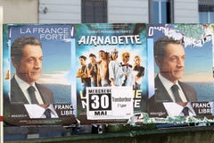 Manifesto di Nicolas Sarkozy immagine stock Manifesto di Nicolas Sarkozy immagine stock