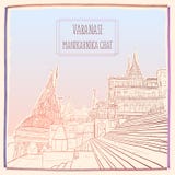 Manikarnika Ghat, Varanasi, Uttar Pradesh, India. Hand drawn illustration Royalty Free Illustration Manikarnika Ghat, Varanasi, Uttar Pradesh, India. Hand drawn illustration Royalty Free Illustration