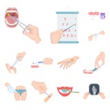 Manipulation by hands cartoon icons in set collection for design. Hand movement in medicine vector symbol stock web stock illustration Manipulation by hands cartoon icons in set collection for design. Hand movement in medicine vector symbol stock web stock illustration