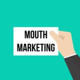 Mann, der Papier-WORT-MUND-MARKETING zeigt vektor abbildung Mann, der Papier-WORT-MUND-MARKETING zeigt vektor abbildung