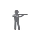 Mann mit einer Gewehrikone Einfache Elementillustration Mann mit einer Gewehrsymbol-Designschablone Kann für Netz und Mobile verw vektor abbildung Mann mit einer Gewehrikone Einfache Elementillustration Mann mit einer Gewehrsymbol-Designschablone Kann für Netz und Mobile verw vektor abbildung