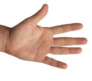 Mano che conta con le dita su fondo bianco fotografia stock libera da diritti Mano che conta con le dita su fondo bianco fotografia stock libera da diritti