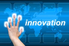Mano che spinge innovazione