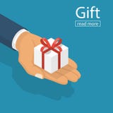 Mano de la caja blanca del regalo isométrica libre illustration Mano de la caja blanca del regalo isométrica libre illustration