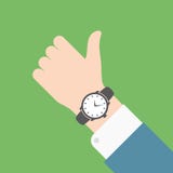 Mano del negocio con el reloj clásico ilustración del vector Mano del negocio con el reloj clásico ilustración del vector