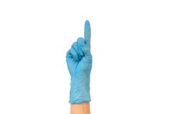 Mano del ` s de la mujer en un guante de goma Aislante en el fondo blanco E fotografía de archivo libre de regalías Mano del ` s de la mujer en un guante de goma Aislante en el fondo blanco E fotografía de archivo libre de regalías