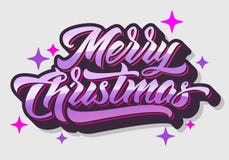Mano-letras 2019 de la Feliz Navidad ilustración del vector Mano-letras 2019 de la Feliz Navidad ilustración del vector