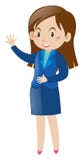 Mano que agita de la empresaria hola ilustración del vector Mano que agita de la empresaria hola ilustración del vector