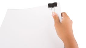 Mano que sostiene el clip y el Libro Blanco III de la carpeta imagenes de archivo Mano que sostiene el clip y el Libro Blanco III de la carpeta imagenes de archivo