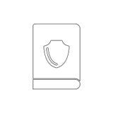 Manual shield book outline icon. Signs and symbols can be used for web, logo, mobile app, UI, UX stock illustration Manual shield book outline icon. Signs and symbols can be used for web, logo, mobile app, UI, UX stock illustration