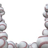 Many Baseballs form Baseball Season Sports Border