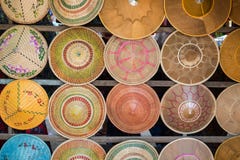 Many colorful Asian conical hats royalty free stock images Many colorful Asian conical hats royalty free stock images