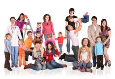 Many families with children group