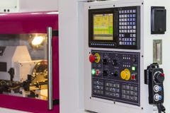 Many kind switch button and turns dial with monitor of control panel for adjust parameter cnc lathe machine or machining center stock photos Many kind switch button and turns dial with monitor of control panel for adjust parameter cnc lathe machine or machining center stock photos