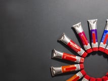 Many multicolored tubes with watercolors Rainbow colour stock images Many multicolored tubes with watercolors Rainbow colour stock images