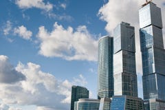 Many Scyscrapers Of Moscow City Under Blue Sky Royalty Free Stock Image Many Scyscrapers Of Moscow City Under Blue Sky Royalty Free Stock Image