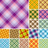 Many Seamless Plaid Patterns Stock Images