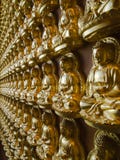 Many Statue Of Gold Buddha Side Perspective Stock Images