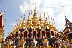 Many Top Of Gold Pagoda Royalty Free Stock Photos