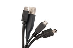Many usb cables stock photo Many usb cables stock photo