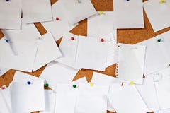 Many White Note Paper Stock Photo