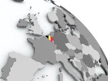 Map of Belgium with flag on globe Royalty Free Stock Images Map of Belgium with flag on globe Royalty Free Stock Images