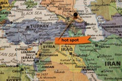 Map of Middle East Shows Syria as Hot Spot royalty free stock photos Map of Middle East Shows Syria as Hot Spot royalty free stock photos
