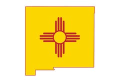 Map of New Mexico in the New Mexico flag colors royalty free stock image Map of New Mexico in the New Mexico flag colors royalty free stock image
