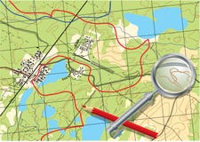 Map Of Trip On The Forests. Royalty Free Stock Photography Map Of Trip On The Forests. Royalty Free Stock Photography